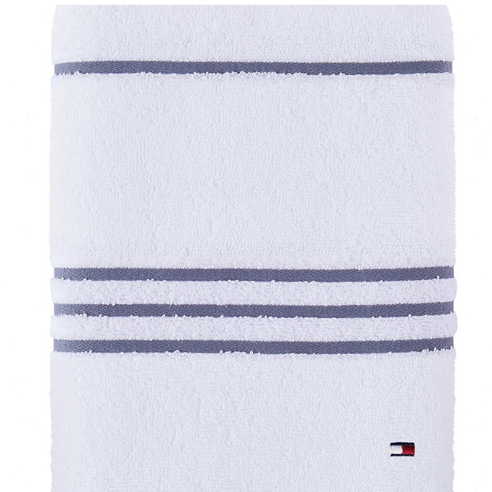 Tommy Hilfiger White Towel with Navy Stripes
